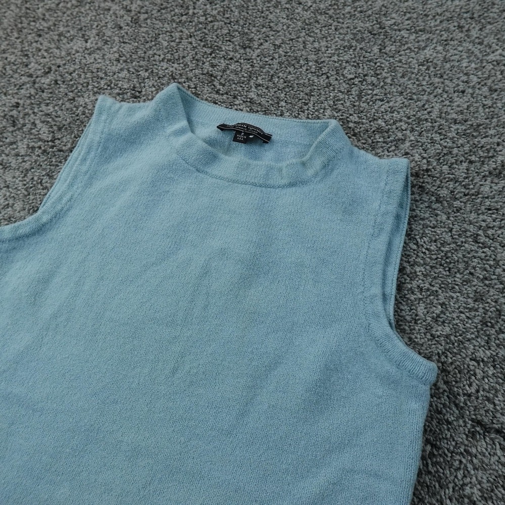 St John Sport Sweater Womens P XS Blue Pullover Sleeveless Knit Tank Top Vest
